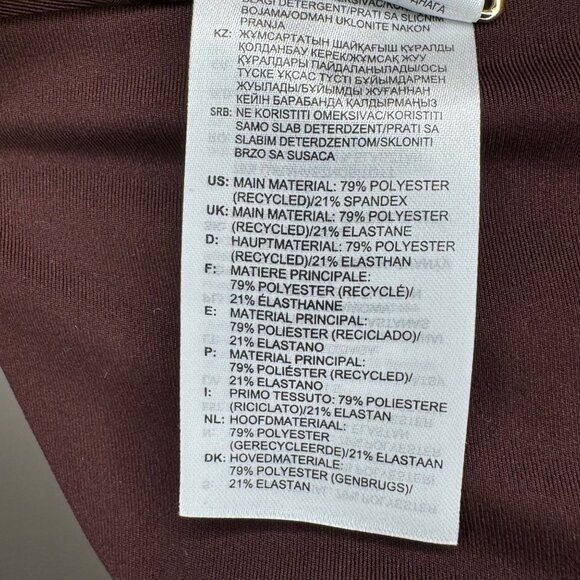 LIKE NEW Adidas Women’s Maroon Leggings L Polyester &Spandex Three-Stripe Design - Picture 8 of 8